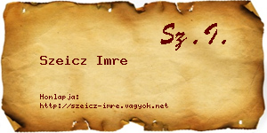 Szeicz Imre névjegykártya